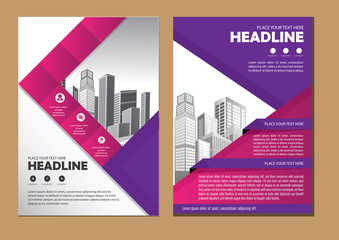 Business abstract vector template. Brochure design, cover modern layout, annual report, poster, flyer in A4 with colorful triangles, geometric shapes for tech, science, market with light background