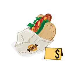 fastfood hot dog sausage drawing graphic object