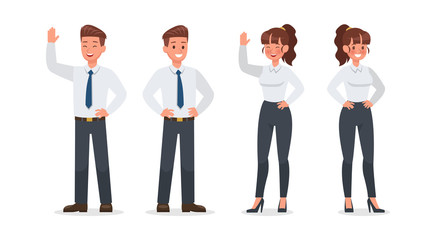 business people working in office character vector design. no3