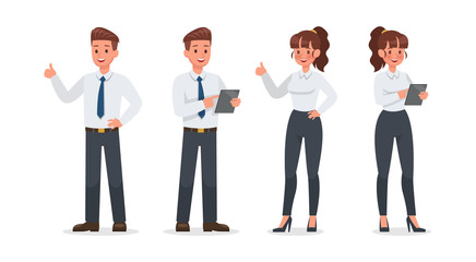 business people working in office character vector design. no4