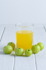 Indian gooseberry on wooden table
