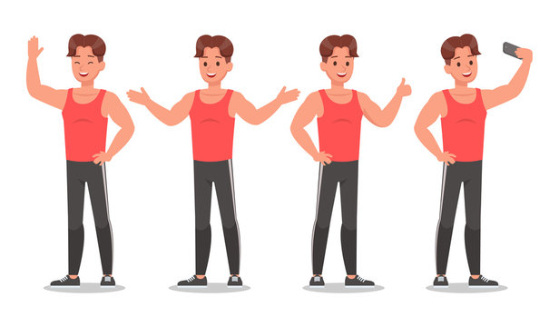 Fitness man doing exercise character vector design. Healthy lifestyle no3