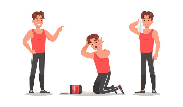 Fitness man doing exercise character vector design. Healthy lifestyle no6