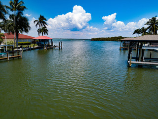 Fototapeta na wymiar Ft Myers Gulf of Mexico sunny with clouds