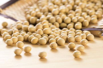 大豆と竹笊