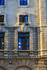 Fototapeta na wymiar European style wall and windows