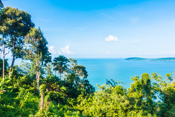 Fototapeta na wymiar View point matsee with sea and mountain in chumphon province