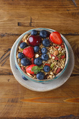 Natural granola with fruit