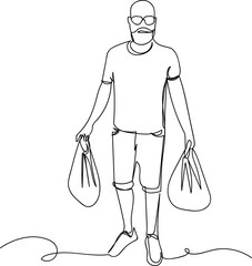 man carrying bags
