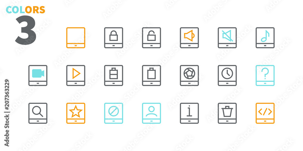 Poster tablet ui pixel perfect well-crafted vector thin line icons 48x48 ready for 24x24 grid for web graph