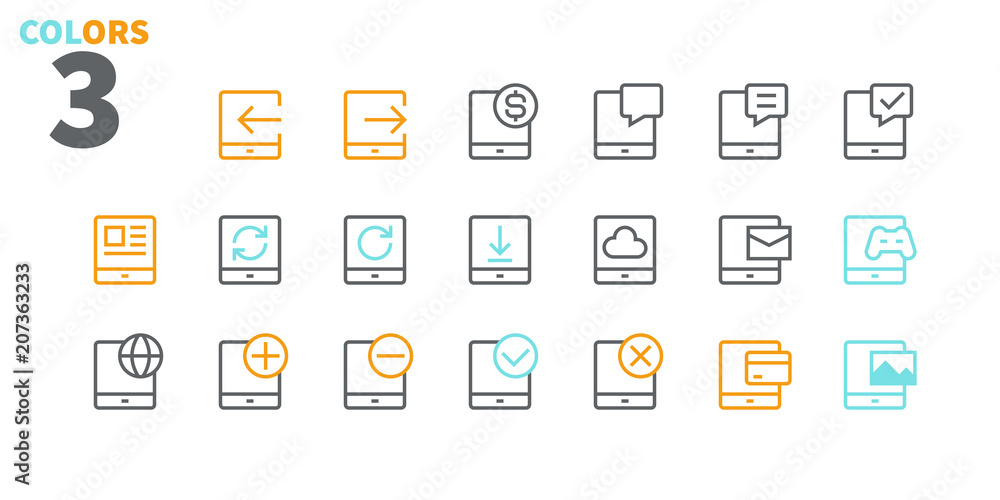 Poster tablet ui pixel perfect well-crafted vector thin line icons 48x48 ready for 24x24 grid for web graph