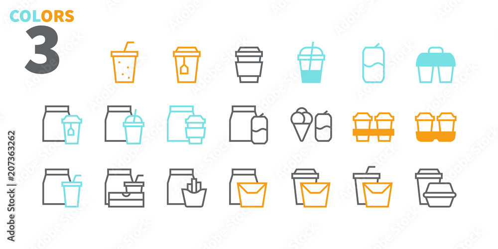 Poster take out ui pixel perfect well-crafted vector thin line icons 48x48 ready for 24x24 grid for web gra