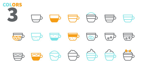 Coffee Types Food UI Pixel Perfect Well-crafted Vector Thin Line Icons 48x48 Ready for 24x24 Grid for Web Graphics and Apps with Editable Stroke. Simple Minimal Pictogram Part 1-1