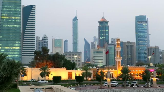 Kuwait, Kuwait City, Dar Al-Awadi Building and Minaret by Sharq Souk