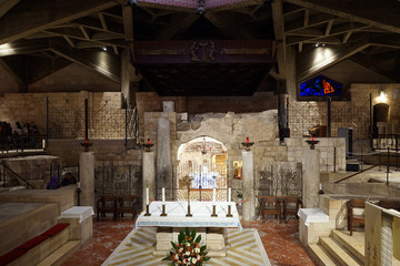 Fototapeta na wymiar Altar in Basilica of the Annunciation