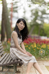 Naklejka premium 公園で彼女とデート