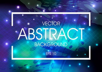 Vector abstract colorful background with splash texture in blue color