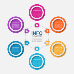 Vector infographic template for diagram, graph, presentation, chart, business concept with 6 options.