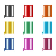 Central Heating Radiator icon, Heating radiator icon, color icons set