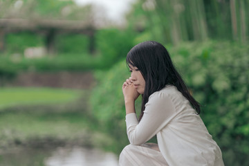 Naklejka premium 公園で彼女とデート