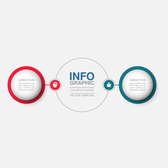Vector infographic template for diagram, graph, presentation, chart, business concept with 2 options.