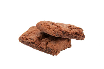 tasty chocolate cookie isolated on the white