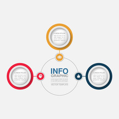 Vector infographic template for diagram, graph, presentation, chart, business concept with 3 options.