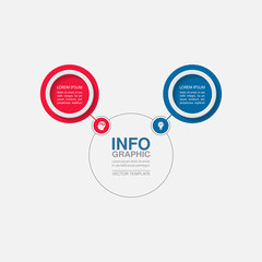 Vector infographic template for diagram, graph, presentation, chart, business concept with 2 options.