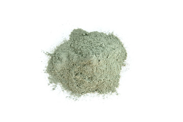 Blue cosmetic clay isolated on white background.