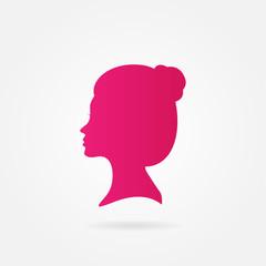 Obraz na płótnie Canvas beautiful woman face silhouette use for female sign, hair cut style, spa brand and fashion logo vector eps10