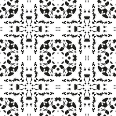 Black and White Seamless Ethnic Pattern. Tribal