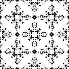 Black and White Seamless Ethnic Pattern. Tribal