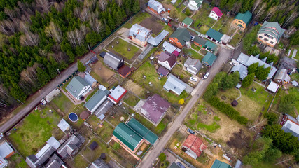Russian village, view from above.