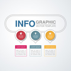 Vector infographic template for diagram, graph, presentation, chart, business concept with 3 options.