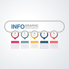 Vector infographic template for diagram, graph, presentation, chart, business concept with 5 options.
