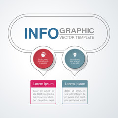 Vector infographic template for diagram, graph, presentation, chart, business concept with 2 options.