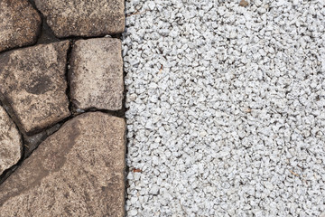 Japanese stone path in Japanese traditional garden