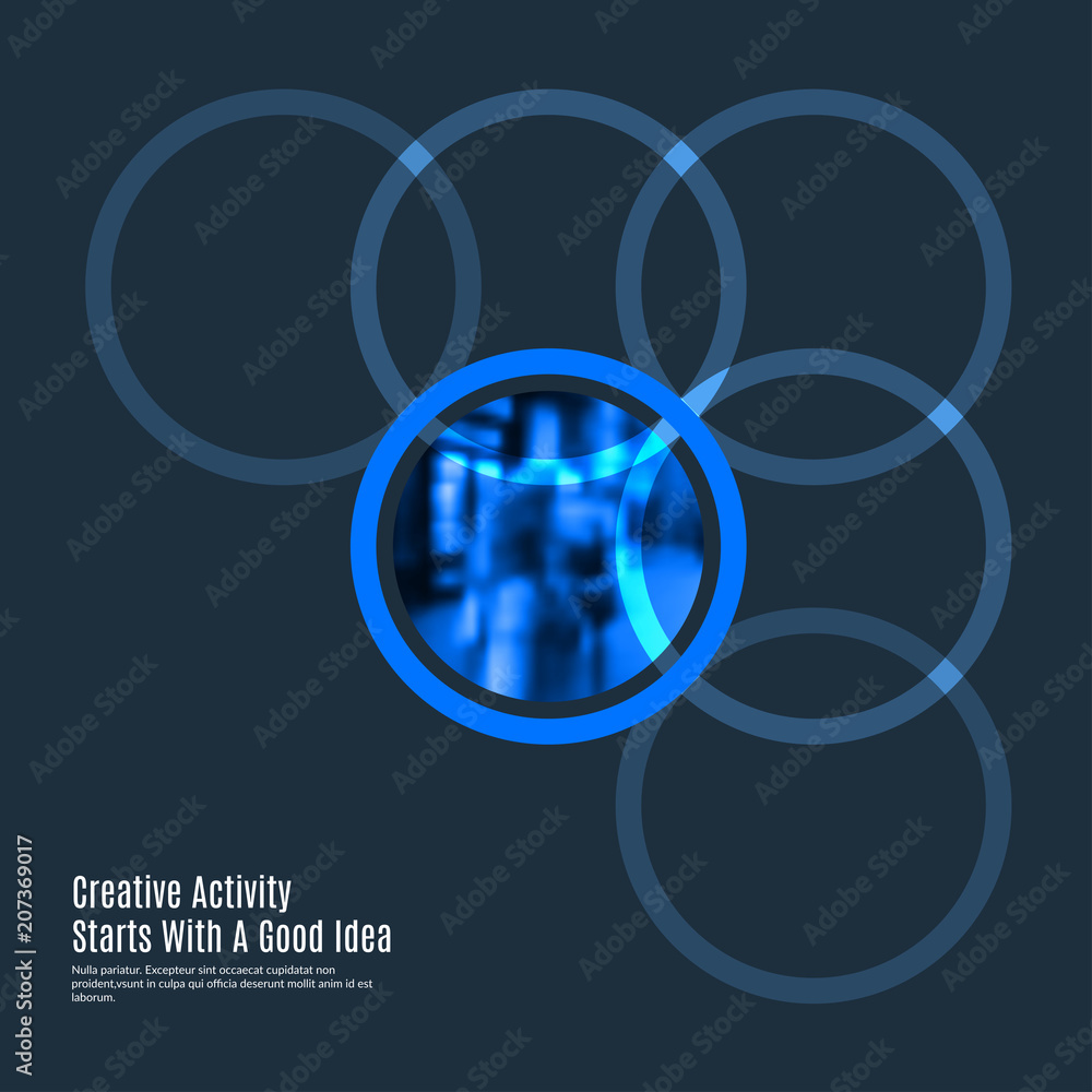 Poster abstract design of colourful vector elements for smooth background with round shapes rinds for busin