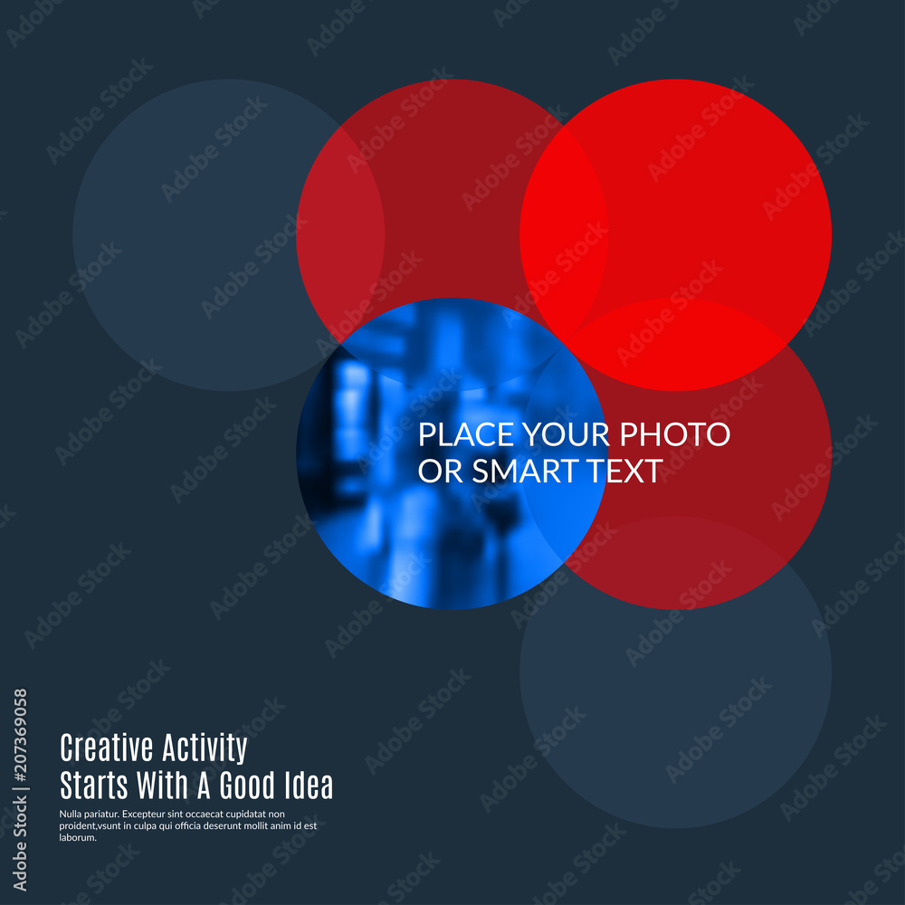 Poster abstract design of colourful vector elements for smooth background with round shapes rinds for busin