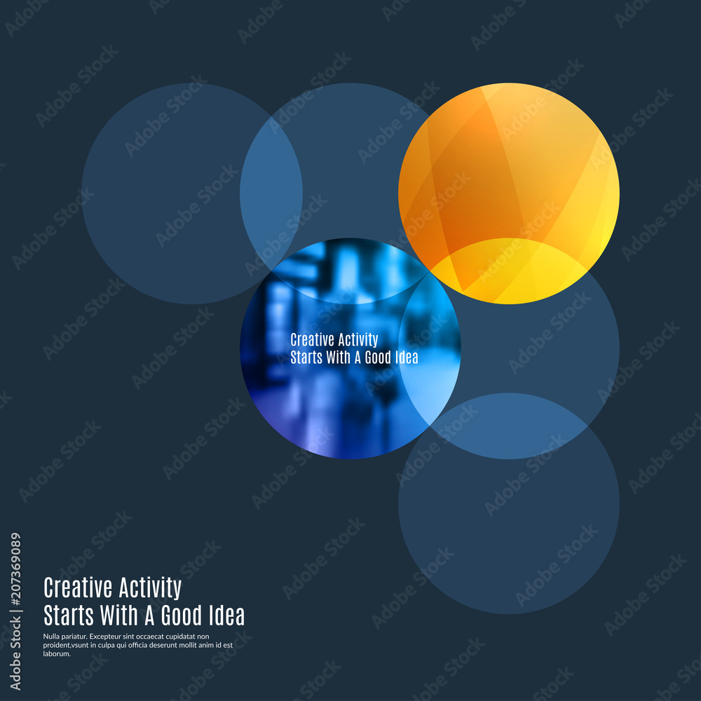 Poster abstract design of colourful vector elements for smooth background with round shapes rinds for busin