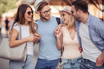 Friends having fun outdoors