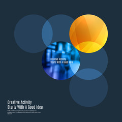 Abstract design of colourful vector elements for smooth background with round shapes rinds for business partnership collaboration.