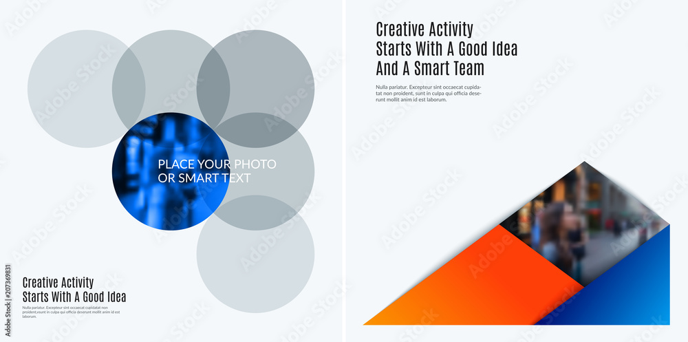 Aufkleber abstract design of colourful vector elements for smooth background with round shapes rinds for busin