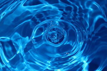 Water dripping or water ripples in a pond. waves of rippling water.