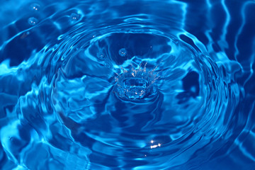 Water dripping or water ripples in a pond. waves of rippling water.