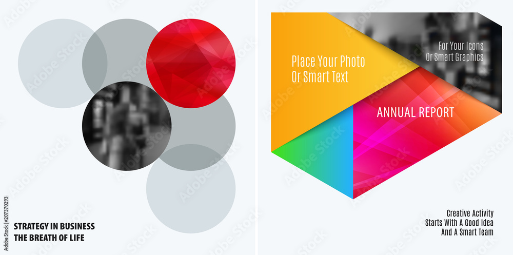 Aufkleber abstract design of colourful vector elements for smooth background with round shapes rinds for busin