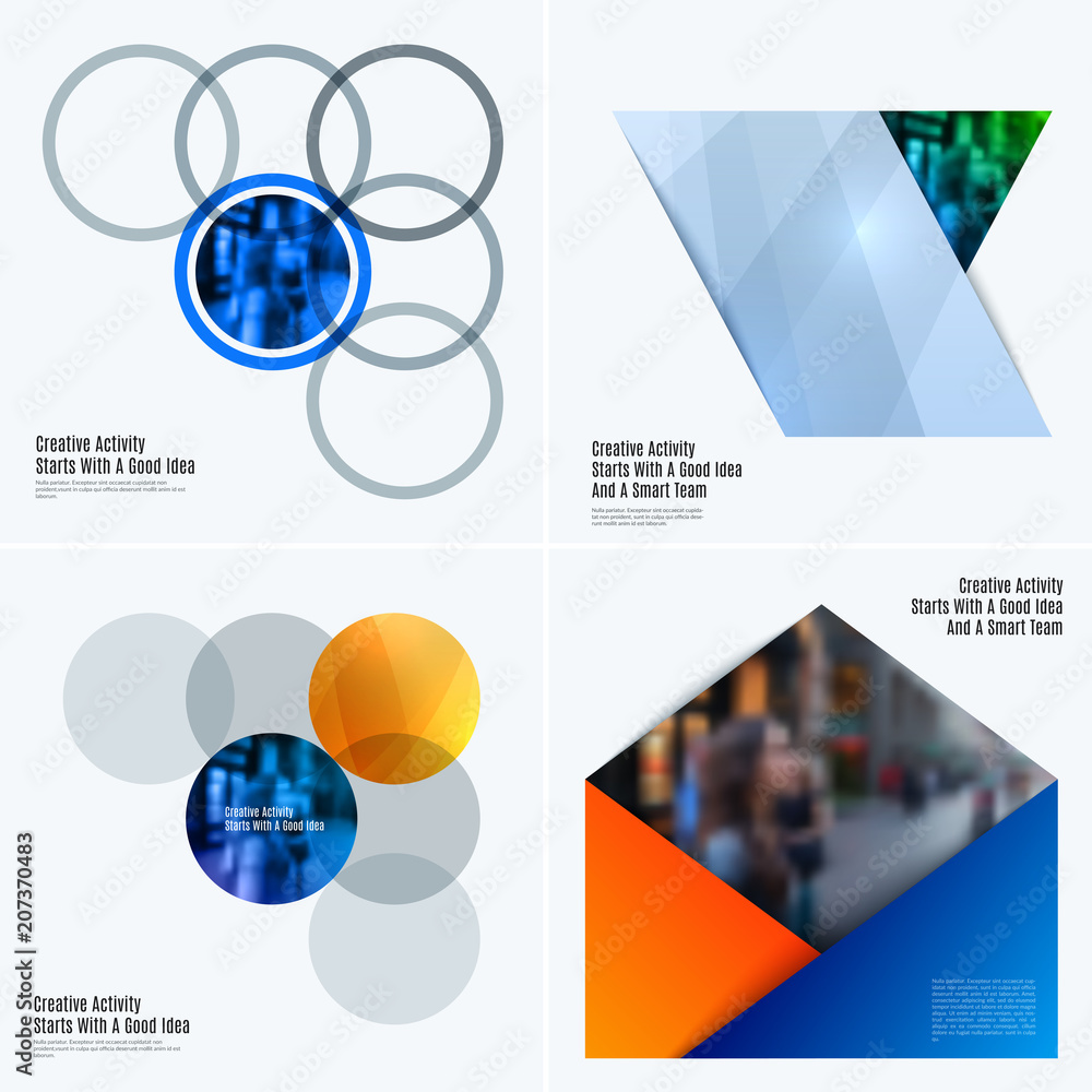 Aufkleber abstract design of colourful vector elements for smooth background with round shapes rinds for busin