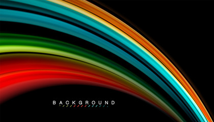 Fluid mixing colors, vector wave abstract background