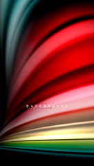 Fluid mixing colors, vector wave abstract background