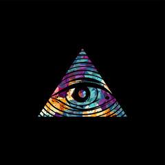 all seeing eye theme logo template